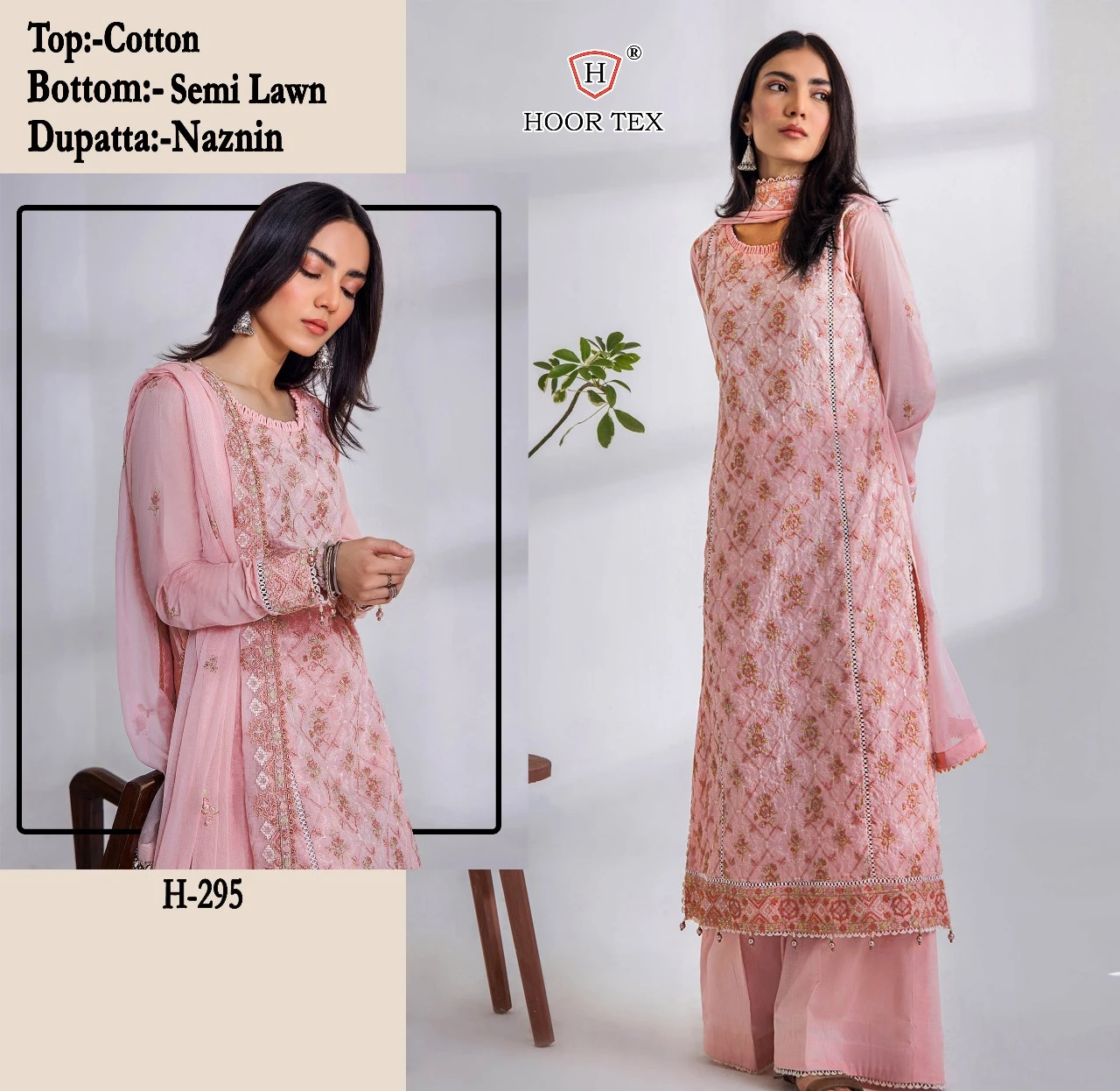 Hoor Tex H 295 Heavy Cotton Wholesale Pakistani Salwar Suit — Wholesale Pakistani Suits, MPA wholesale from Surat — view 3